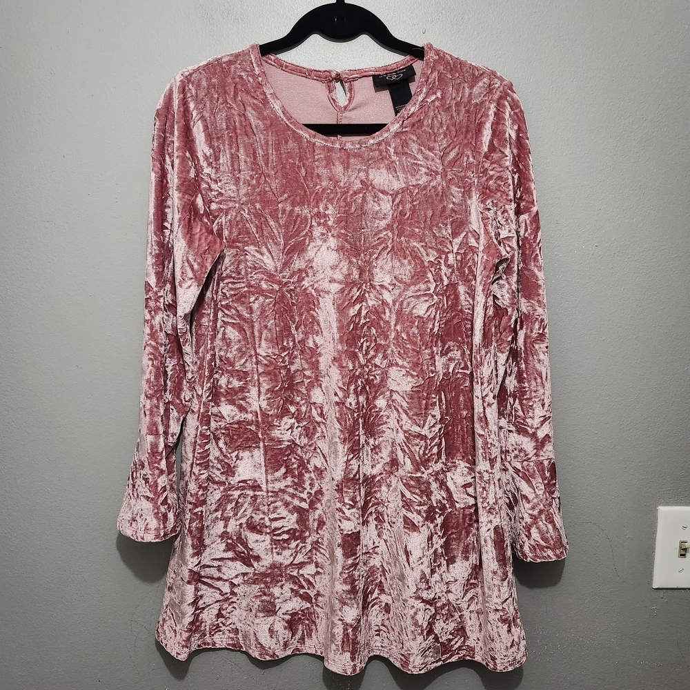 It's Our Time Pink Velvet Kids Casual Dress Size XL